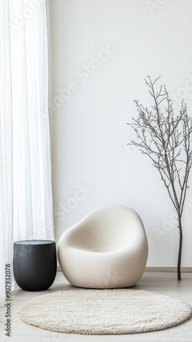 Wallpaper Mural Scandinavian minimalist room interiors with minimal furniture or ornaments. Torontodigital.ca