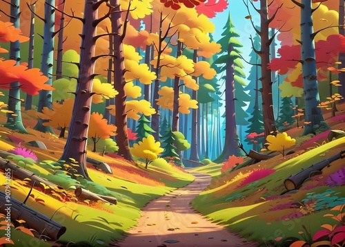 Beautiful autumn forest