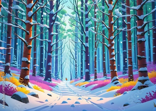 Beautiful winter forest