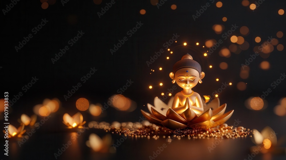 A digital portrait of a woman with closed eyes and hands in prayer, surrounded by golden and white details. A digital portrait of a woman with closed eyes and hands in prayer, surrounded by golden and white details.
