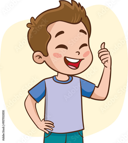 cute happy kids with optimistic body language.