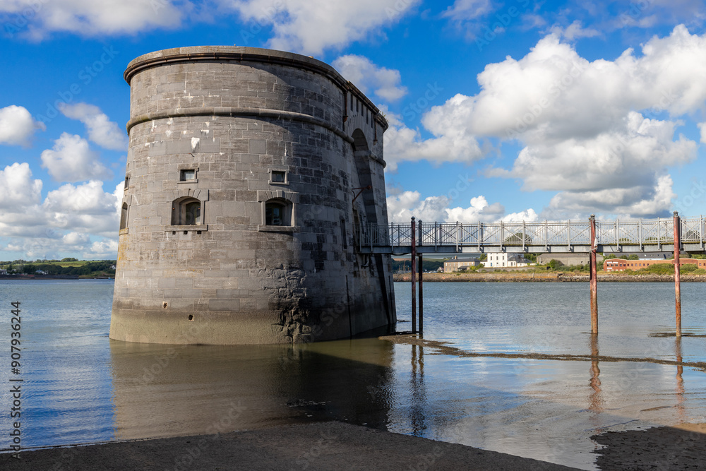 Obraz premium Martello Tower on calm water