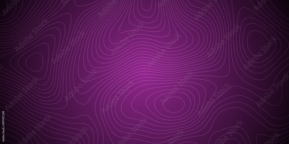 Abstract background wavy topographic line contour geography map ...