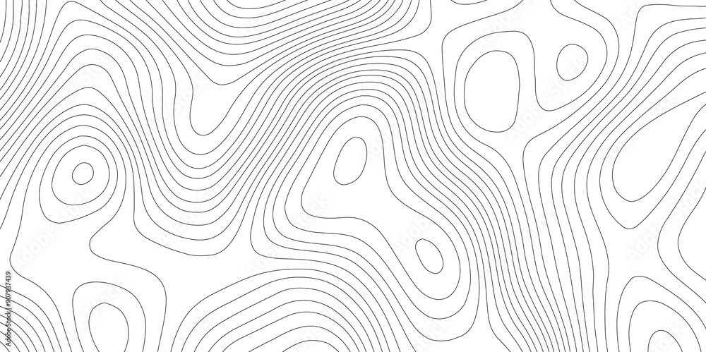 Abstract background wavy topographic line contour geography map ...