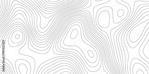 Abstract background wavy topographic line contour geography map. Seamless pattern and banner design. Modern and dynamic feel to topographic mapping vector illustration.