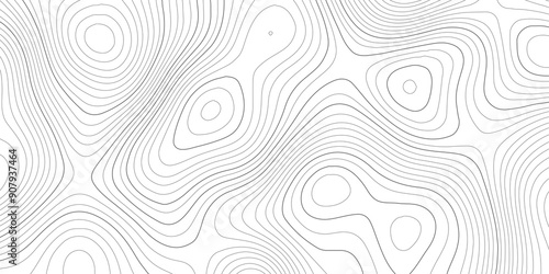Abstract background wavy topographic line contour geography map. Seamless pattern and banner design. Modern and dynamic feel to topographic mapping vector illustration.