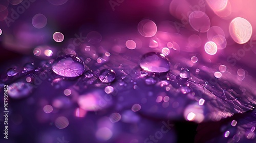 dew drops on purple leaves