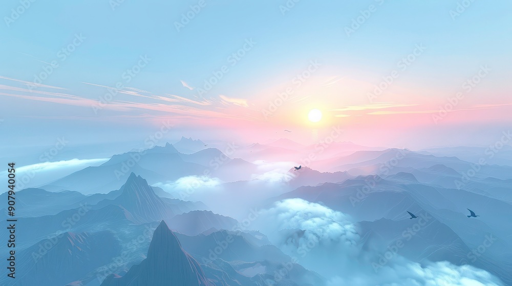 Obraz premium sunset in the mountains