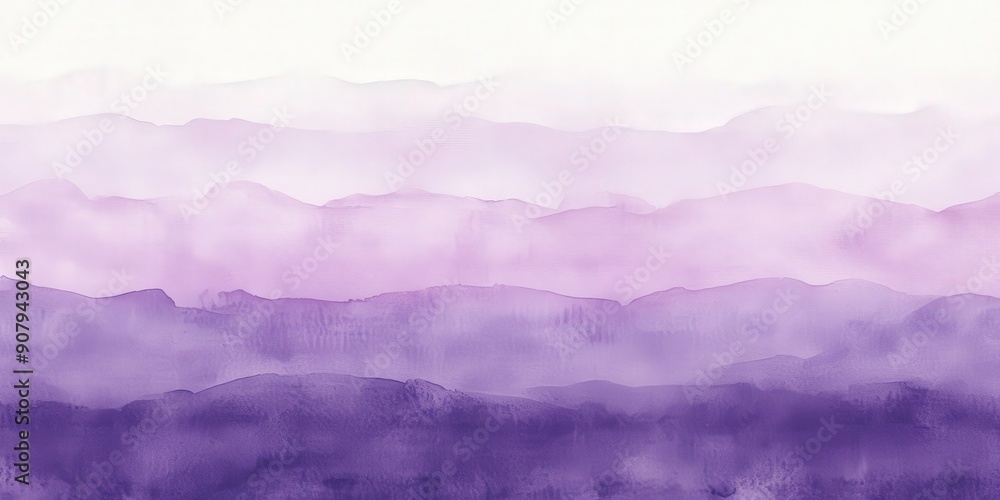 Purple Mountain Watercolor Landscape Purple Mountain Watercolor Landscape