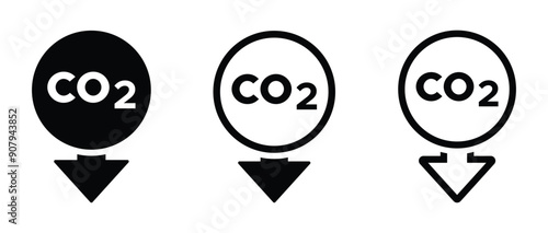 CO2 reduction vector icon concepts
