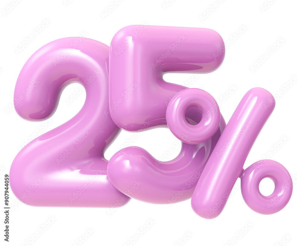 A 3D pink number with pink and white accents A 3D pink number with pink and white accents