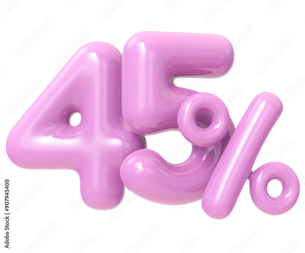 Naklejka premium A 3D pink number with pink and white accents