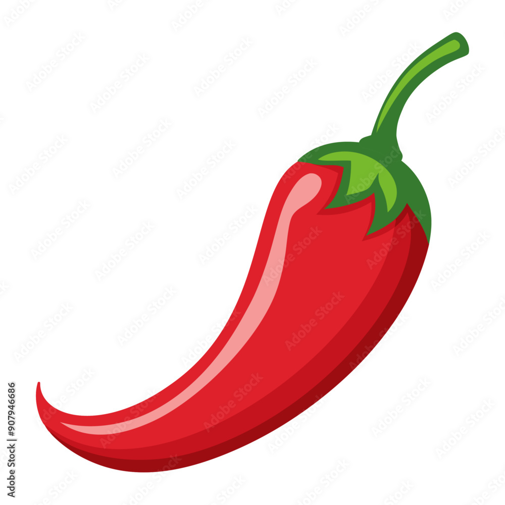 chili pepper vegetable for cooking meals. A bright element isolated on white for design. Vector illustration chili pepper vegetable for cooking meals. A bright element isolated on white for design. Vector illustration