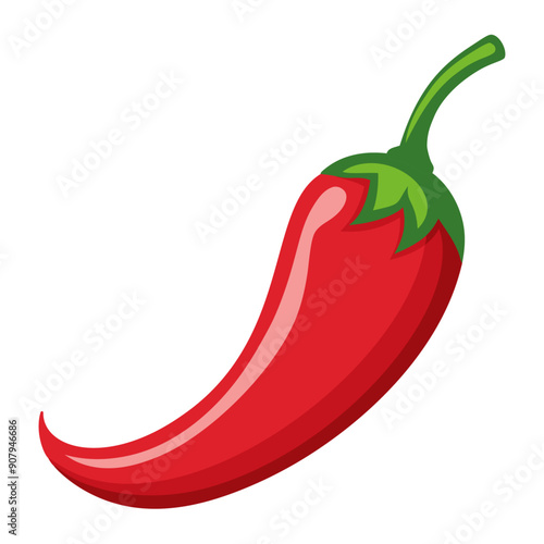 chili pepper vegetable for cooking meals. A bright element isolated on white for design. Vector illustration