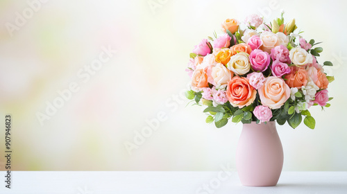 Wallpaper Mural Beautiful arrangement of fresh flowers in a vase, perfect for decoration or gifts. Ideal for greeting cards, invitations, and more. Torontodigital.ca