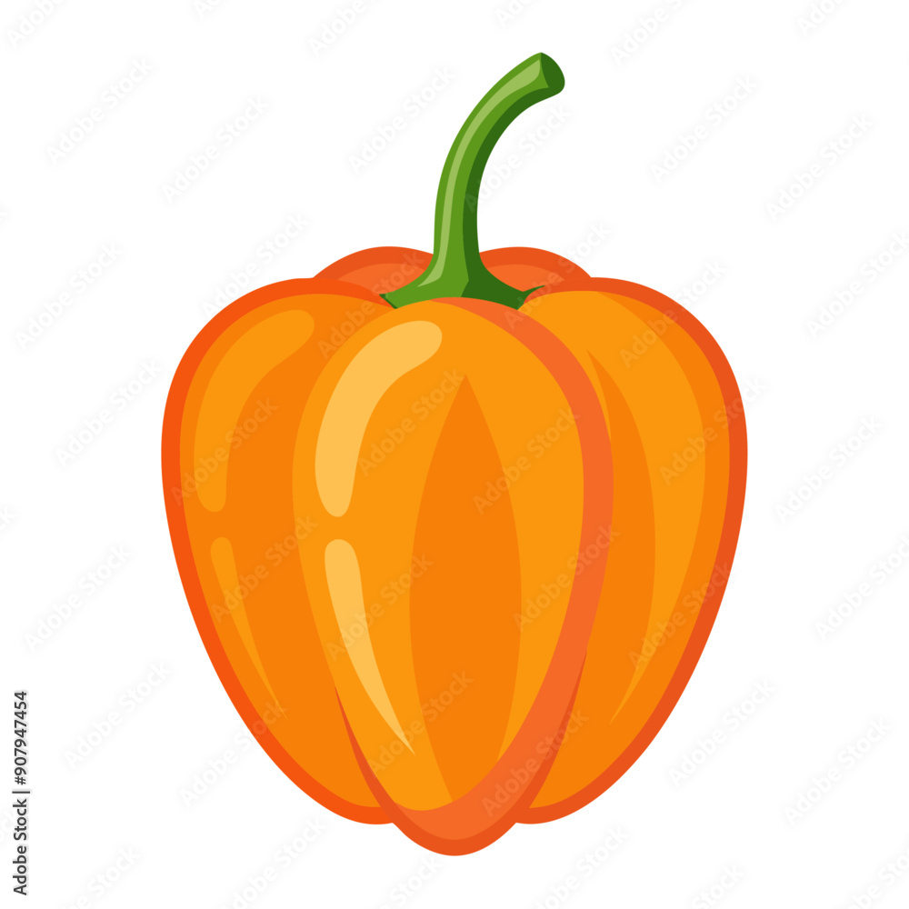 hot pepper, habanero pepper vegetable for cooking meals. A bright element isolated on white for design. Vector illustration hot pepper, habanero pepper vegetable for cooking meals. A bright element isolated on white for design. Vector illustration