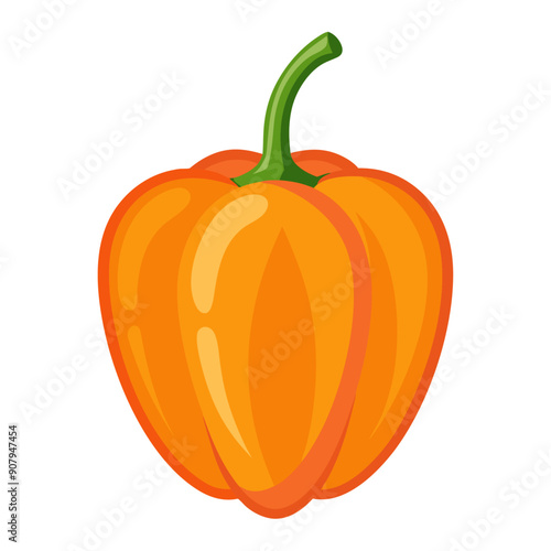 hot pepper, habanero pepper vegetable for cooking meals. A bright element isolated on white for design. Vector illustration
