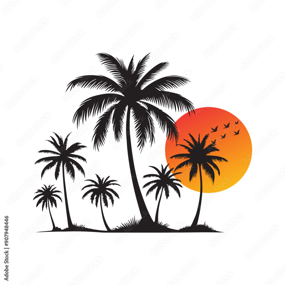 Palm tree vector art illustration eps Palm tree vector art illustration eps