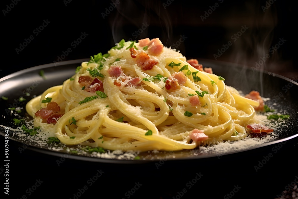 Classic spaghetti bolognese on a white plate with a wooden table backdrop Classic spaghetti bolognese on a white plate with a wooden table backdrop