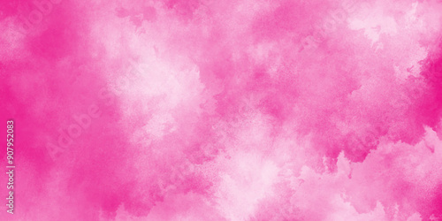brush painted watercolor abstract painting background, fresh and blurry pink cloud sky, Pink backgrounds watercolor vintage grunge texture, Soft and cloudy watercolor stain of pink paint texture.