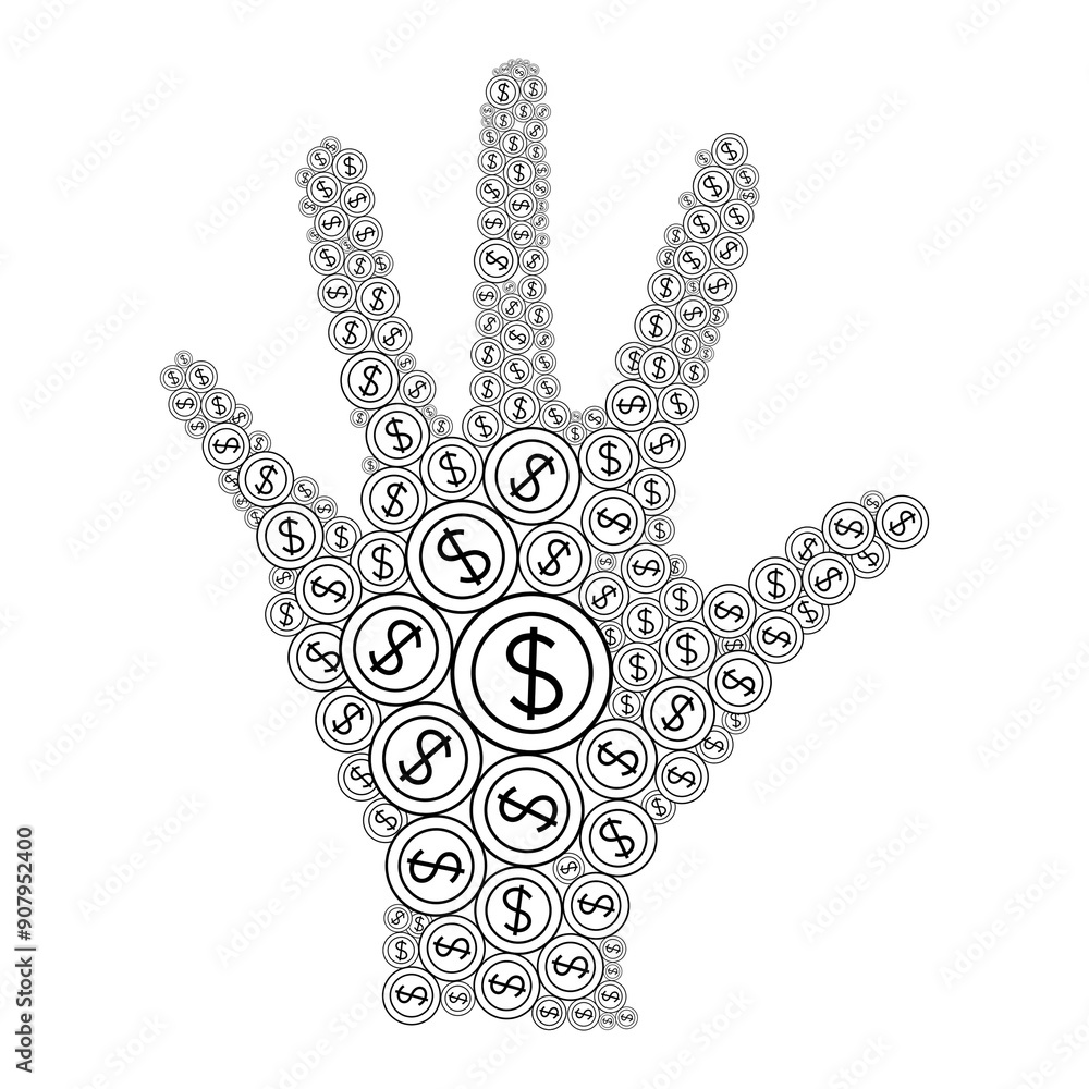 Hand coins continuous drawing isolated on transparent background. hand drawing. Hand coins continuous drawing isolated on transparent background. hand drawing.