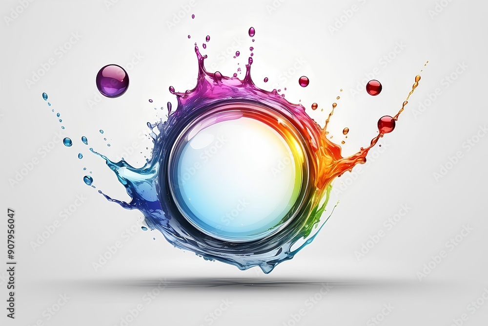 vibrant multicolor splash with circular gradient on white background, ideal for creative and dynamic design projects vibrant multicolor splash with circular gradient on white background, ideal for creative and dynamic design projects