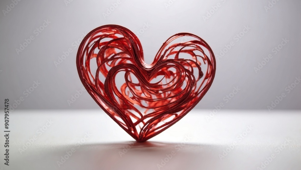 Diecut Heart Expressive Symbol of Love on White Backdrop. Diecut Heart Expressive Symbol of Love on White Backdrop.