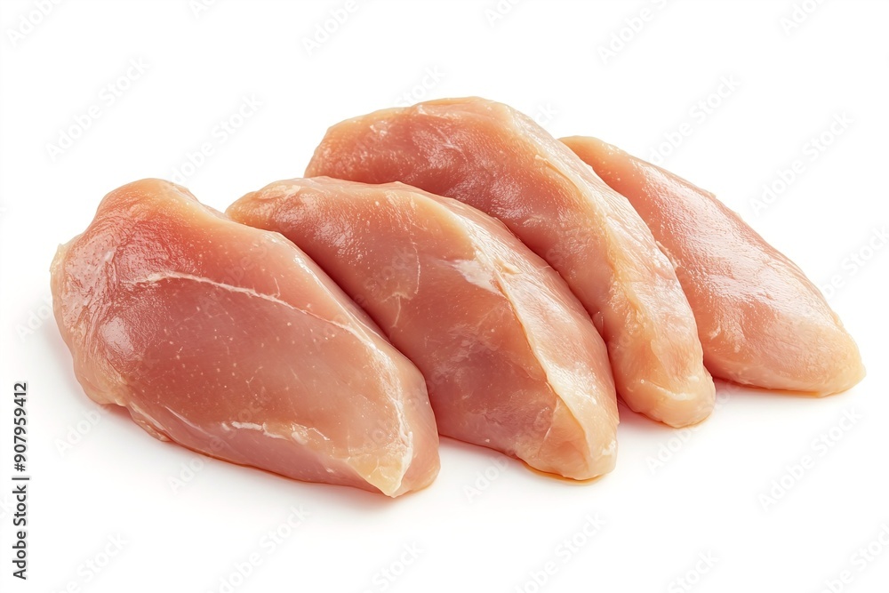 Fresh raw chicken breast fillets on white background Fresh raw chicken breast fillets on white background