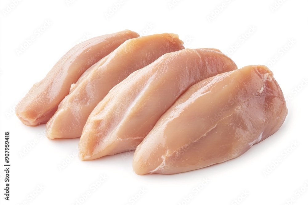 Fresh raw chicken breast fillets on white background Fresh raw chicken breast fillets on white background