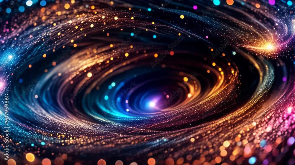 Abstract dark background with luminous lines and particles Abstract dark background with luminous lines and particles
