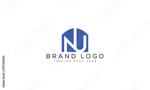 letter NU logo design vector template design for brand.