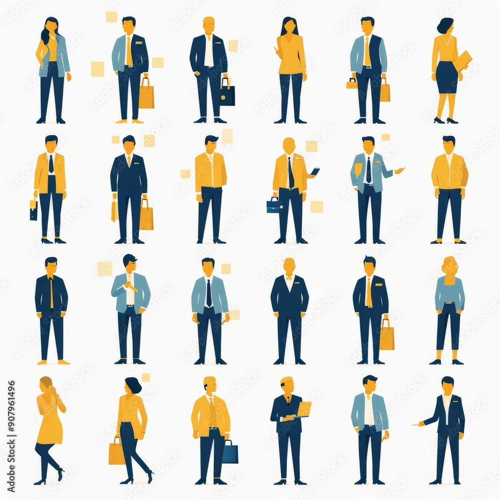Diverse array of professional characters representing various occupations in modern work environments. Generative AI Diverse array of professional characters representing various occupations in modern work environments. Generative AI