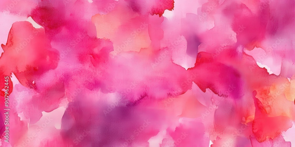 Fototapeta premium Abstract Watercolor Painting with Pink and Orange Hues