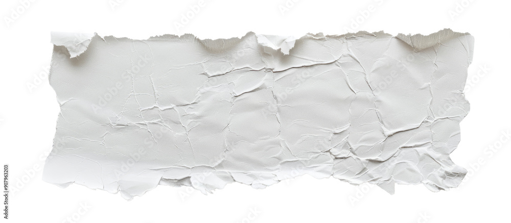 A piece of white paper with torn edges, isolated on a transparent background, simple design. A piece of white paper with torn edges, isolated on a transparent background, simple design.