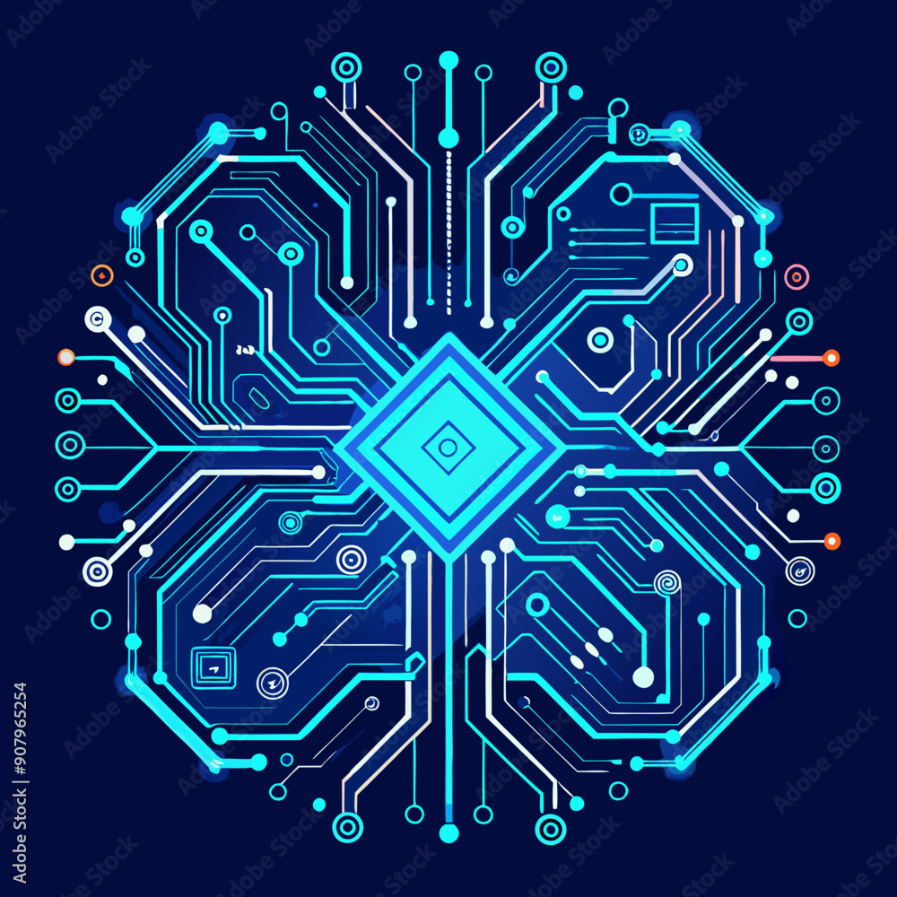 thin circuit trace lines in blue on a dark thin circuit trace lines in blue on a dark