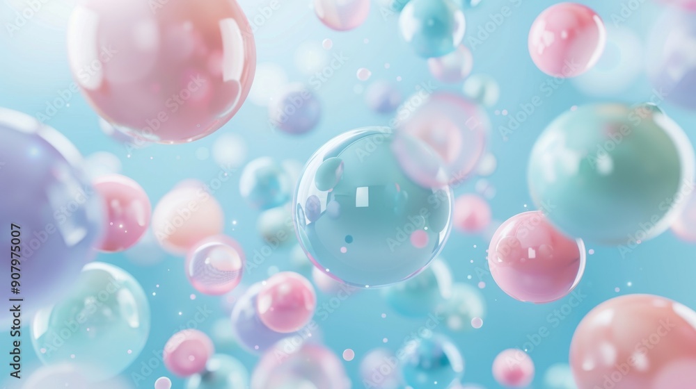 Background Reference of Pastel Color. Pastel Spheres in Floating in White Background Background Reference of Pastel Color. Pastel Spheres in Floating in White Background