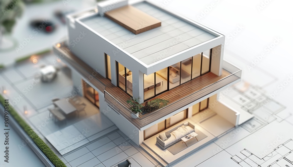 Creative 3D House Model on Architectural Floor Plan: Innovative Real Estate Marketing Concept. AI-Generated Visualization for Property Investment, Home Viewing, and Estate Planning with Detailed Villa Creative 3D House Model on Architectural Floor Plan: Innovative Real Estate Marketing Concept. AI-Generated Visualization for Property Investment, Home Viewing, and Estate Planning with Detailed Villa