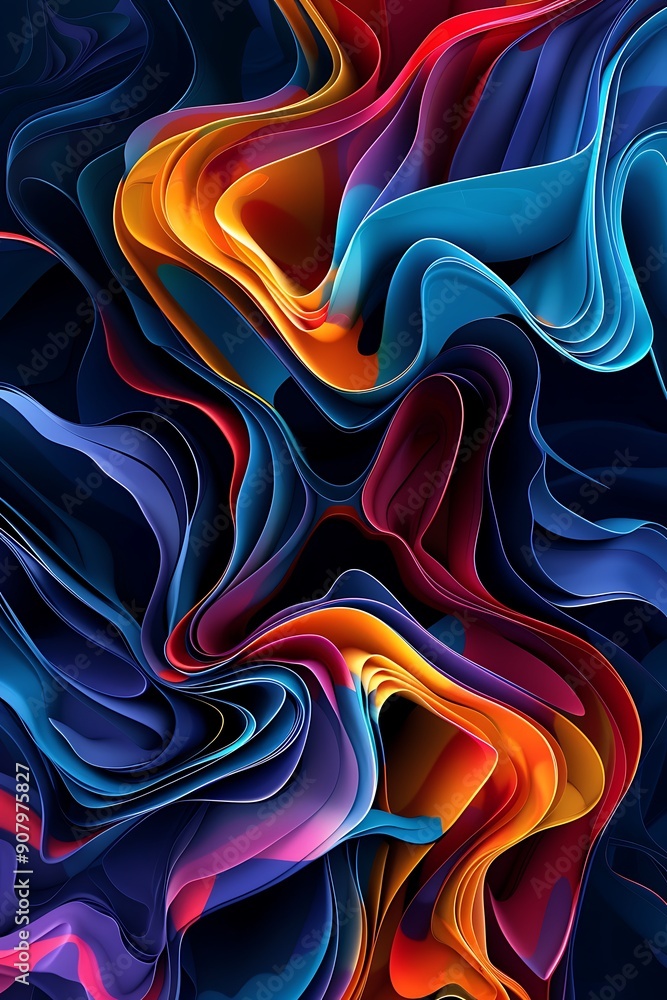 Obraz premium colors and a complex pattern that adds dynamism to it. Its abstract elements and various textures create an .