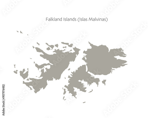 Tableau sur toile High detailed vector map of the Falkland islands flat silhouette