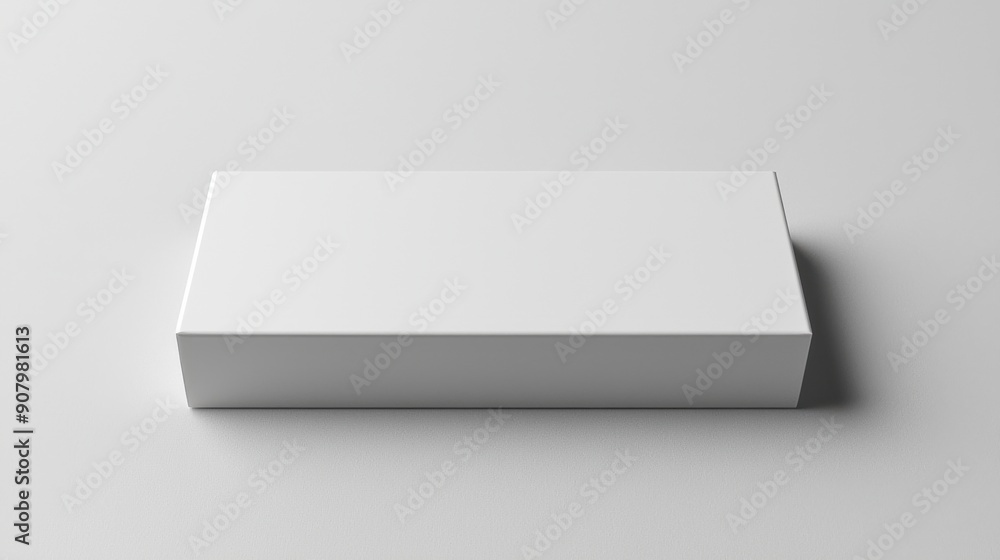 White rectangular box viewed from the top at a far angle, showcasing its clean and minimalistic design. White rectangular box viewed from the top at a far angle, showcasing its clean and minimalistic design.