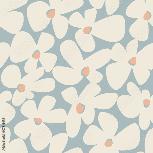 Vector cute floral illustration seamless repeat pattern digital artwork