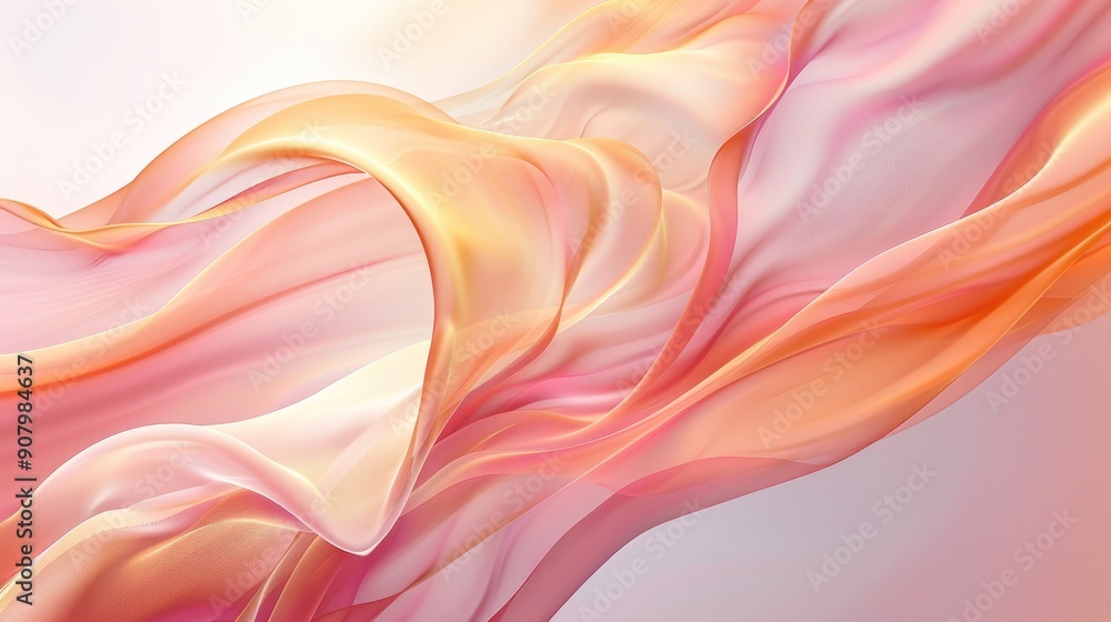 Obraz premium Soft, flowing lines create a gentle, abstract background.