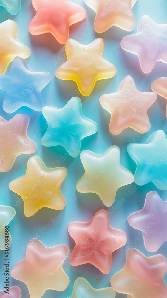 Star-Shaped Gummies in Soft Pastel Colors Star-Shaped Gummies in Soft Pastel Colors
