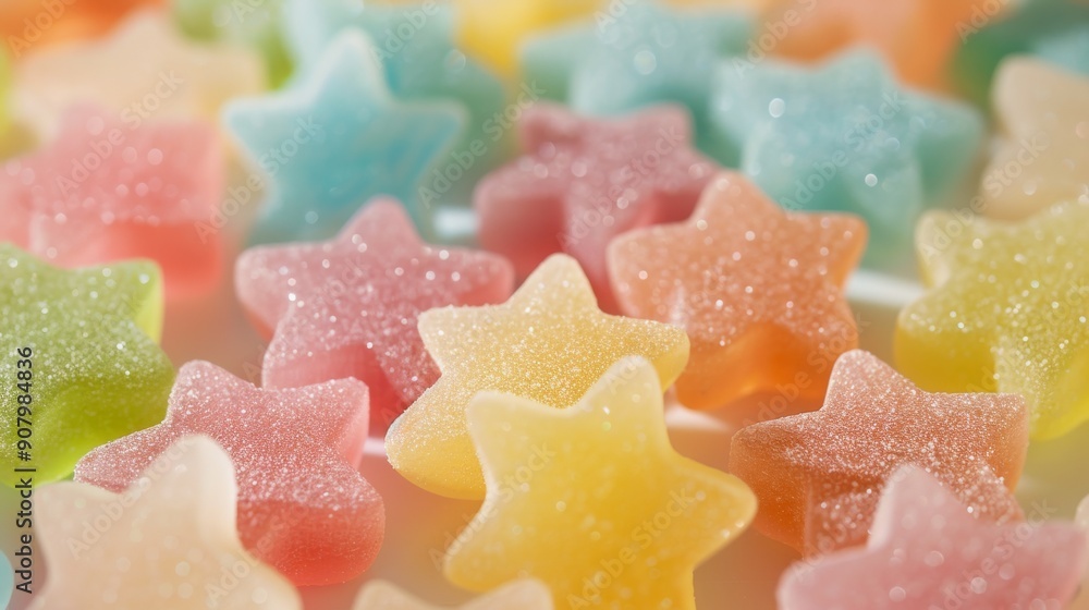 Star-Shaped Gummies in Soft Pastel Colors Star-Shaped Gummies in Soft Pastel Colors