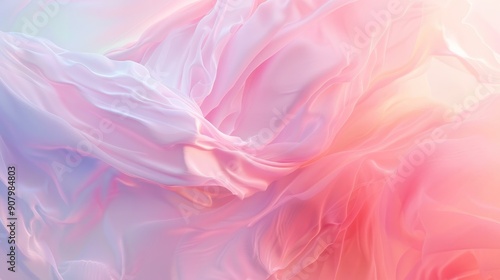 Soft, pastel gradients create a gentle, abstract background.