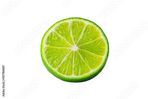 Freshly sliced lime showcasing vibrant green color and juicy texture, perfect for cocktails, cooking, or healthy drinks.