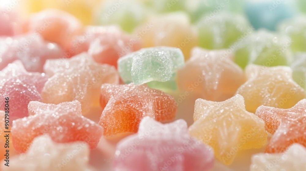 Star-Shaped Gummies in Soft Pastel Colors Star-Shaped Gummies in Soft Pastel Colors