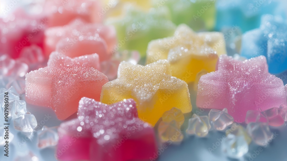 Star-Shaped Gummies in Soft Pastel Colors Star-Shaped Gummies in Soft Pastel Colors