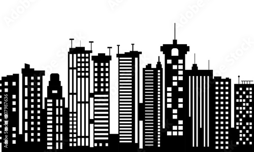 Silhouette skyline illustration Eps 10