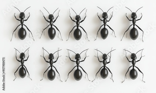 Translucent group of fourmis - viewed from above photo